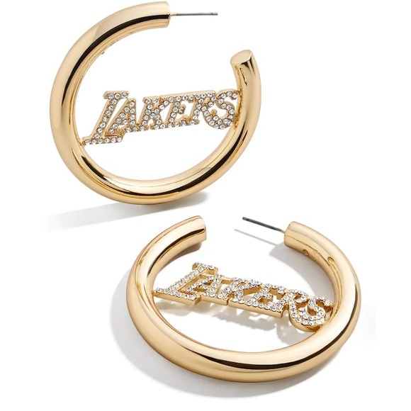 BAUBLEBAR Women's Gold Los Angeles Lakers Logo Hoop Earrings NWT 49$ - Picture 3 of 3